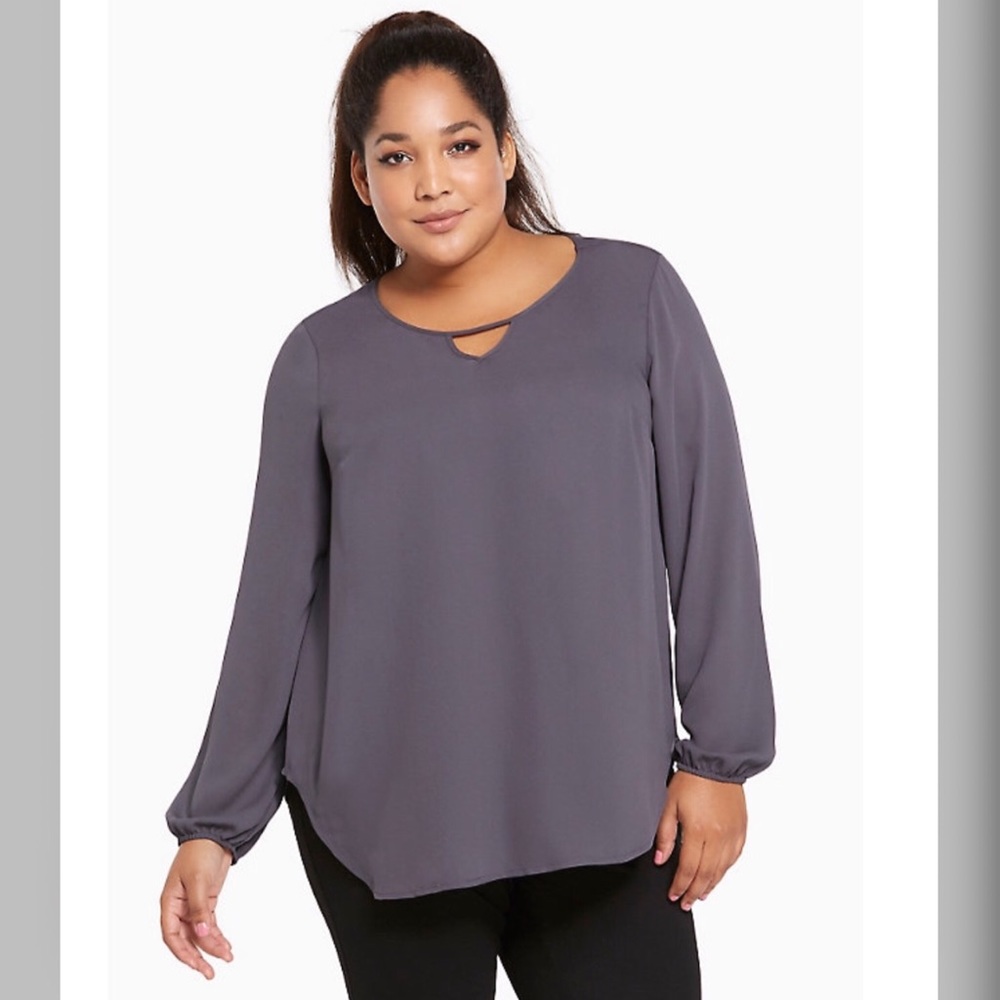 Gray Torrid Georgette Keyhole Top - 3X (NWT)